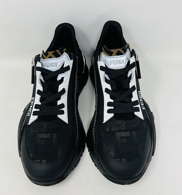 フェンディ FF LOGO レースアップスニーカー 38 Fendi 'Flow' Sneakers Black White FF Logo Women's 38 US 8