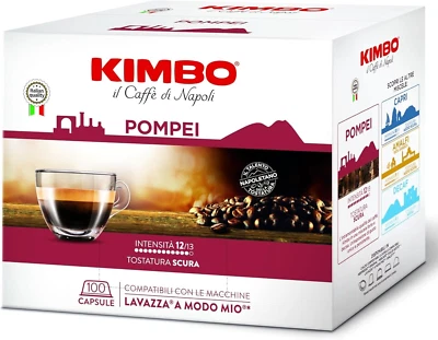 200 Capsule Caffe Kimbo Miscela POMPEI Compatibili A Modo Mio - Tostatura Scura