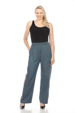 Johnny Was Workshop Denim Blue Paradiso Pull On Pants Boho Chic W61024