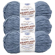 (3 Pack) Lion Brand Yarn 137-145X Heartland Thick & Quick Yarn, Belle Isle