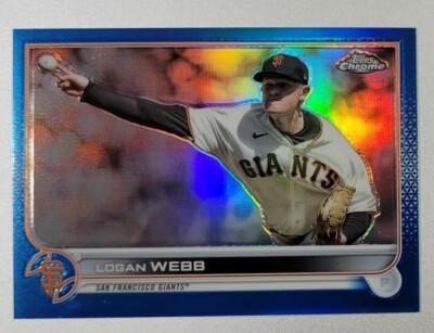 2022 Topps Chrome Update Logan Webb Blue Refractor #/199
