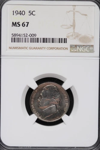 1940 Jefferson Nickel NGC MS67 - Gem *DoubleJCoins* 8007-22