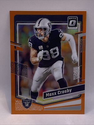 2023 Panini Optic MAXX CROSBY #100 Orange Prizm Parallel #/249 Las Vegas Raiders