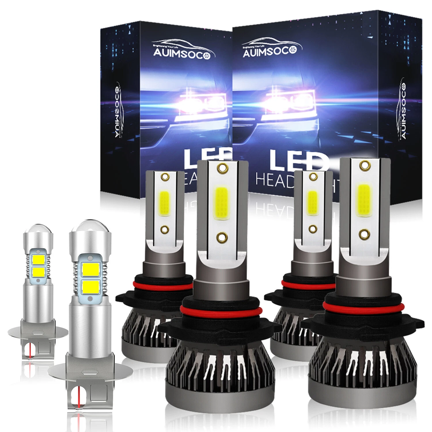 For Toyota Sienna CE XLE Van 3.3L 2004-2005 LED Headlight Fog Light Bulbs Bright