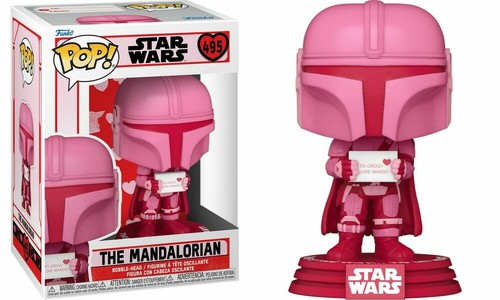 Star Wars SAINT-VALENTIN L'Mandalorien Rose 9.5cm Figurine Pop Vinyle