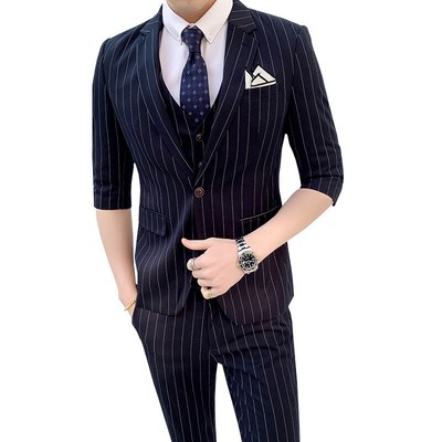 Mens Britain style Suit 3pcs Half 