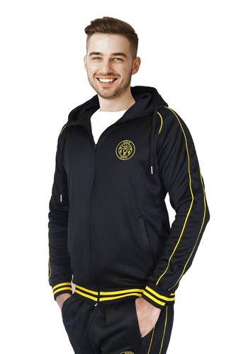 New Mens Tracksuit Top Full Zip Hoddie Original Tricot Polyester,Stripe Design - Picture 13 of 21