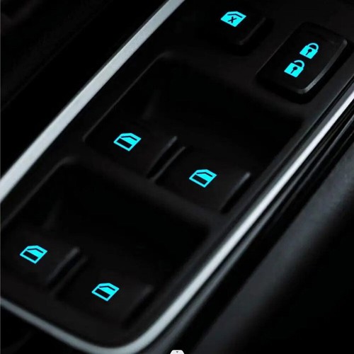 2pcs Luminous Blue Car Window Door Switch Sticker Decal Interior Accessories - Picture 12 of 16