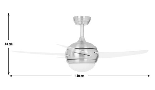 Argos Home Manhattan 140 cm Deckenventilator - Satin Nickel 2000943 - Bild 6 von 12