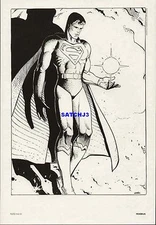 MOEBIUS SUPERMAN DC COMICS ART PRINT MOBIUS JEAN GIRAUD ORIGINAL 1980s MAN STEEL