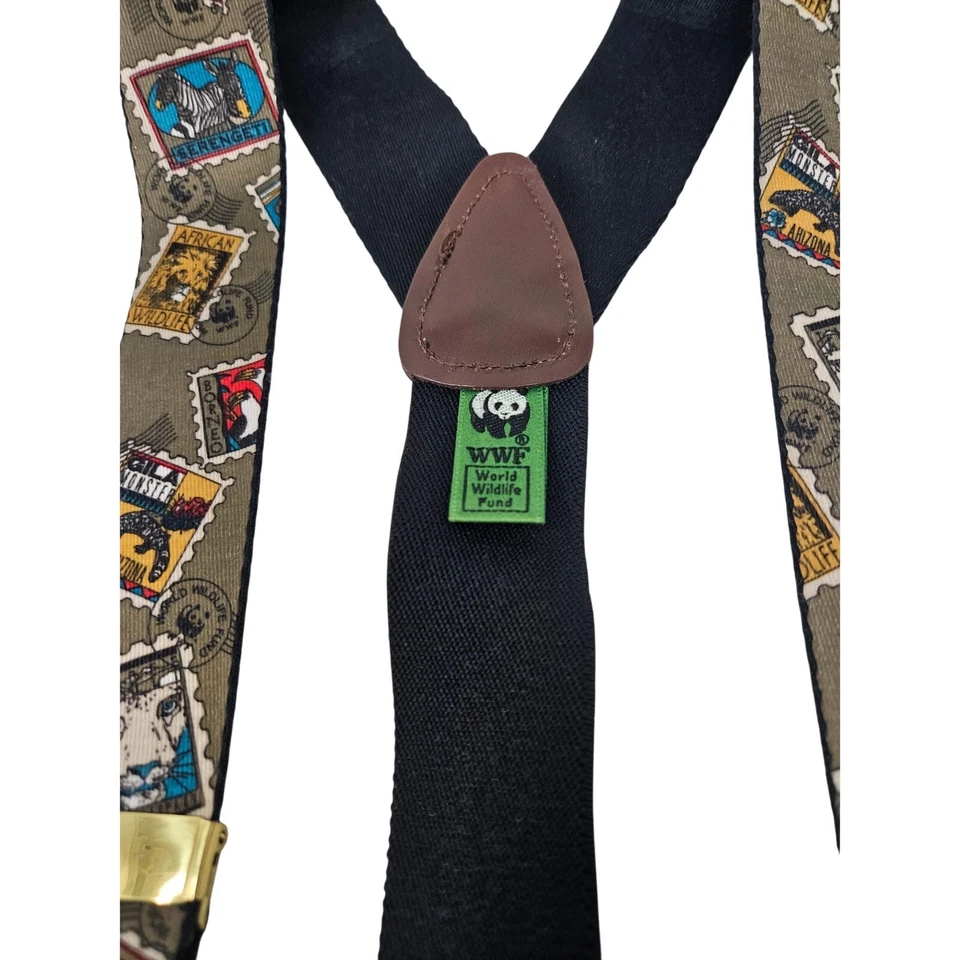 Estampilla de tirantes de la Federación Mundial de Vida Silvestre de los años 90 Kitsch Zoo animales de la selva Foto 2 de 4