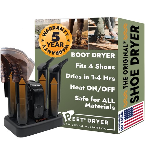 PEET Advantage Plus 4-Shoe Boot Dryer with Fan & Heat M2107F Black