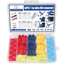60 Pcs/30 Pairs Quick Splice Wire Terminals T-Tap Self-Stripping Nylon Fully In 