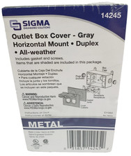 Sigma Electric Outlet Box Cover Horizontal mount All Weather Gray 14245 NEW
