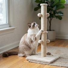 34-'' Natural Sisal Cat Scratcher - Perfect for Large Breeds and Easy Assembly