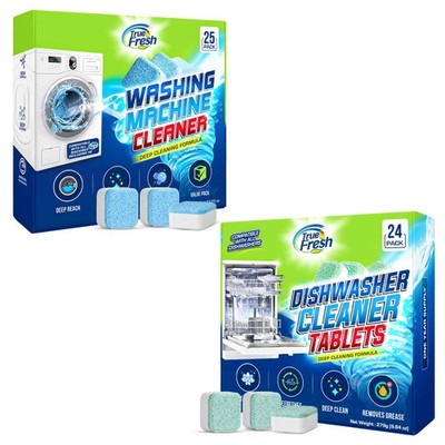 Washing Machine & Dishwasher Cleaner 1 Count (Pack of 48), White and blue 