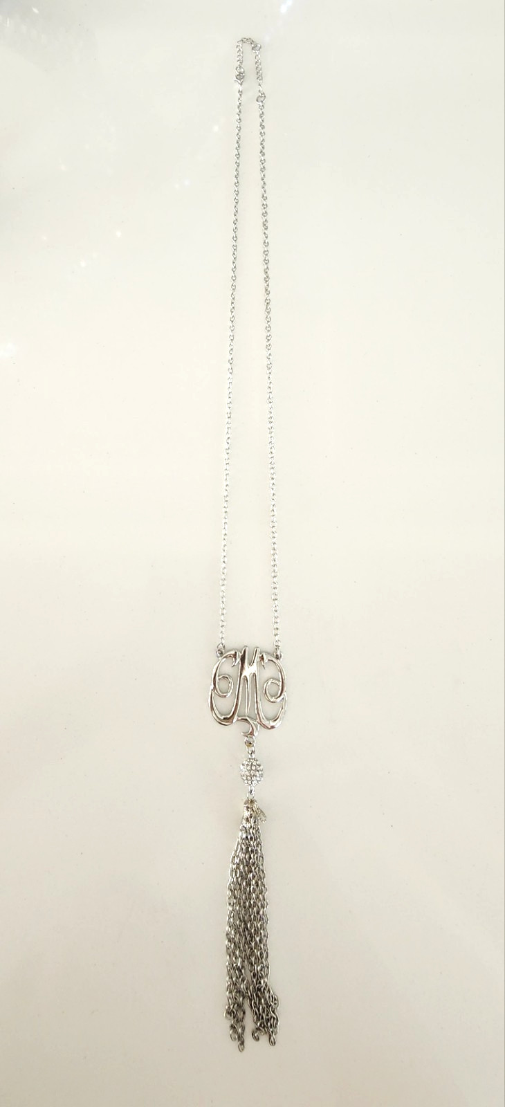 Preowned Statement 40" Silver Metal Initial M Pen… - image 2