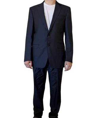 Men's Canali Charcoal Gray Solid Italian 2 Piece Suit 54/44 W36 Santa Eulaia