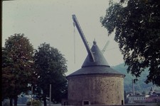 Agfachrome Slide Passau Germania Alter Kran gru fluviale storica anni 60
