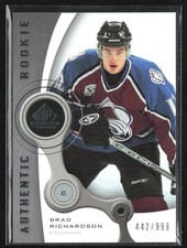 Brad Richardson 2005-06 SP Game Used Authentic RC /999 #202 Colorado Avalanche