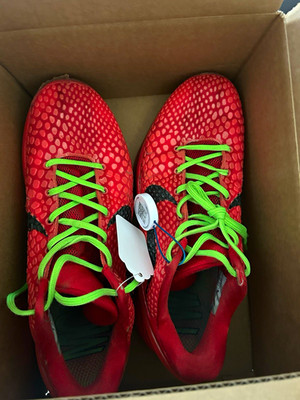 Nike Zoom Kobe 6 Low Top Basketball Sneakers Red/Green/Black Lace-Up