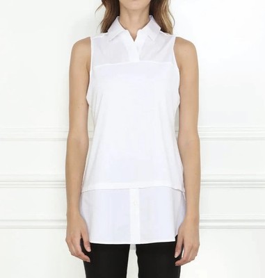 Hinson Wu Lea White Sleeveless Foundation Layer Shirt - Size Small