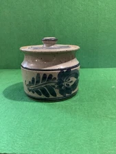 Vintage 1991 Salt Glaze Stoneware Lidded Crock 