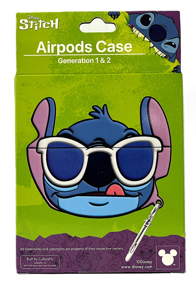 Disney Stitch Lilo & Stitch AirPods Generation 1 & 2 Case Rubber Gel Cover NEW - Image 2 of 3