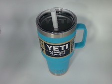 YETI Rambler 35oz Mug W/ Straw Lid REEF BLUE Tumbler Limited Edition