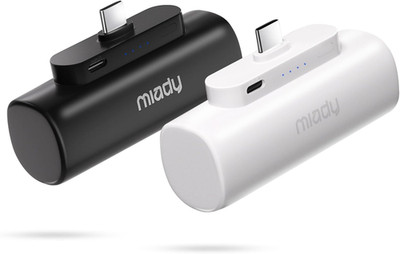 2-Pack 5000Mah Mini Portable Charger with Built-In Type C Connector, 5V 2.4A USB