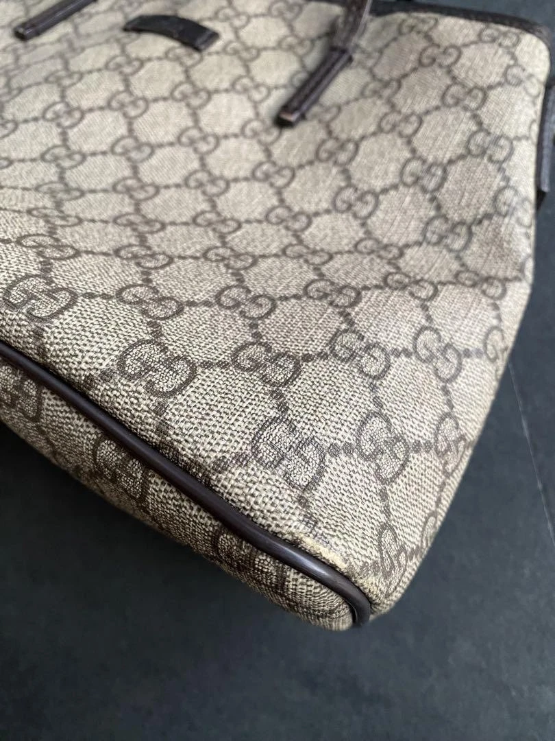 Sac fourre tout Gucci Gg Supreme 353440 grand sac à main créateur toile enduite marron