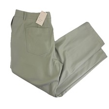 NWT A New Day Womens 16 Slip On Faux Leather Sage Green Pants w/Pockets