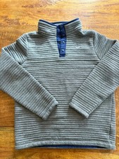 Vineyard Vines 1/4 Zip Snap Pullover Fleece Jacket Grey Navy Blue Youth XL 18 