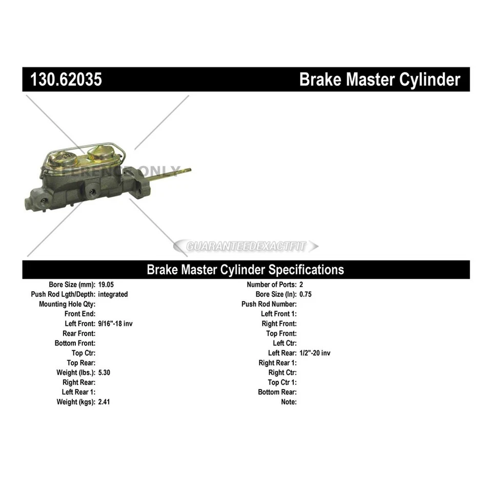 Cilindro maestro de freno centrado DAC para Chevy Chevette y Pontiac T1000 Foto 3 de 3
