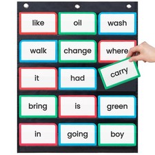 Sturdy Classroom Pocket Chart 17x22 inch Black for Sentence Strips Cards