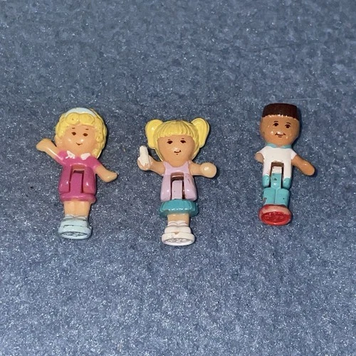 VTG Polly Pocket 1992 Stampin School Playset Bluebird 3 Figures One Broken