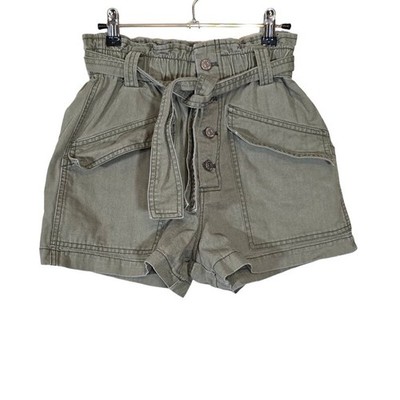 BDG Urban Outfitters Women's Button Fly Cargo Shorts Stretch Green Size Small 