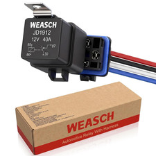 12V 40A 4-Pin SPST Waterproof Relay and 14AWG Harness Kit