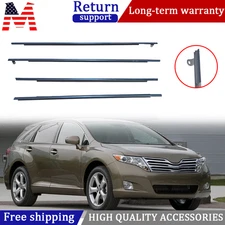 4x Outside Window Chrome Molding Weatherstrip Seal For Toyota Venza 2009-16