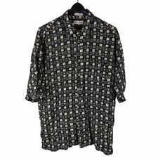 Vintage 2000s Pierre Cardin 100 Rayon Abstract Button Up Shirt Size XL