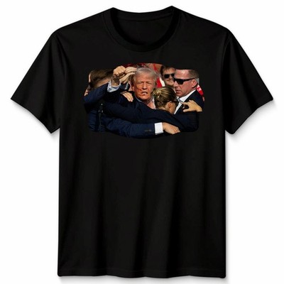 Trump Shot Unisex Tshirt Donald Trump 2026 Never Surrender Mugshot