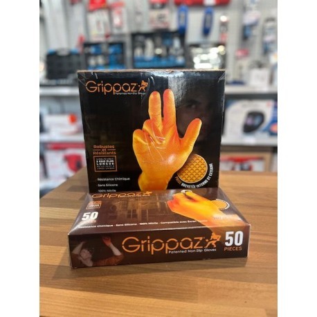 Boîtes de gants jetables en nitrile orange XL 240mm épaisseur renforcée 0.15mm