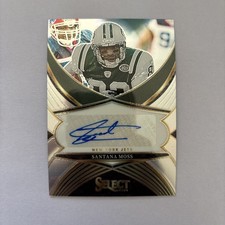 2024 Panini Select Santana Moss Signatures Autograph Silver Prizm #SSP-SMS JETS