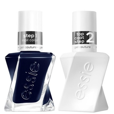 Essie Gel Couture Nail Polish Kit,  #400 CAVIAR BAR + Top Coat, 0.46 oz each