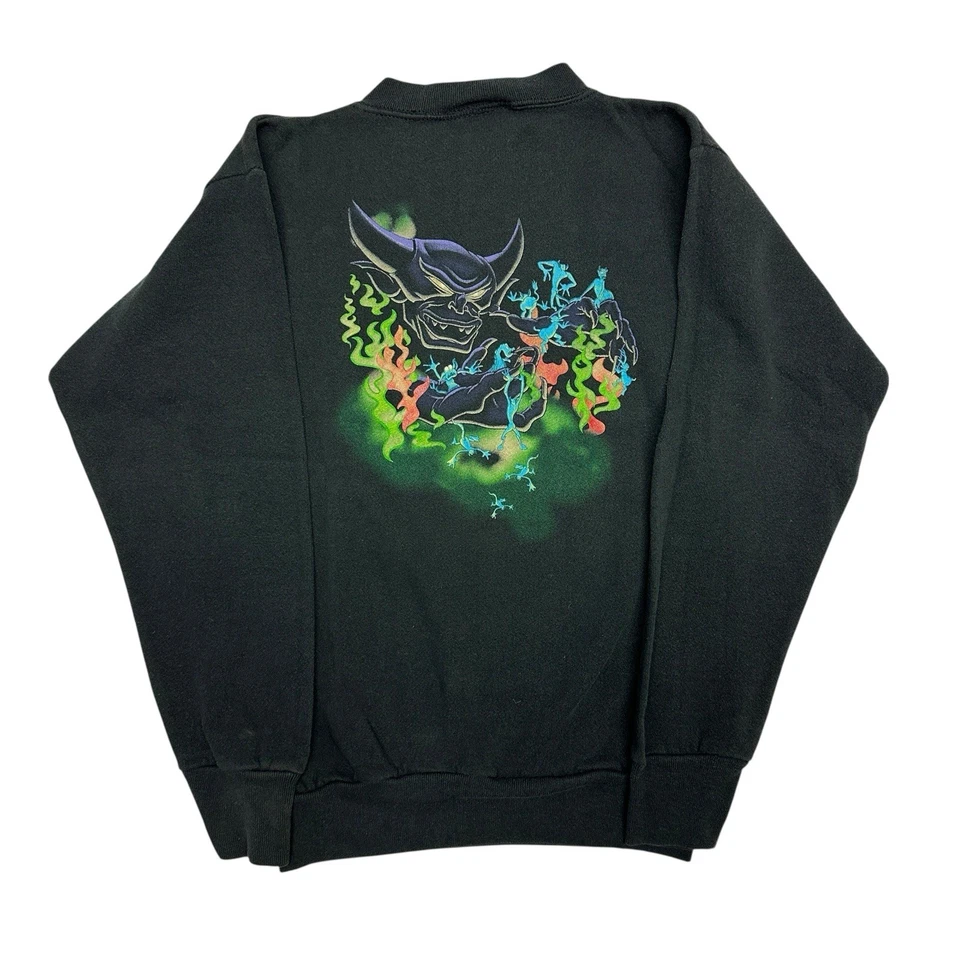 De colección Años 90 Y2K Disney Chernabog Cuello Redondo Delantero Y Trasero Grial Juvenil L/XL Foto 2 de 4