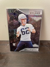 2023 Panini Black Silver Chad Ryland #/75 Rookie Card RC New England Patriots. rookie card picture