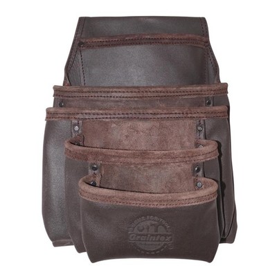 OS2052 5 Pocket Oil Tanned Nail & Tool Pouch Dark Brown Color for Constructor...