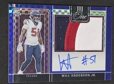 2023 Panini One Will Anderson Jr. Precision Rookie Patch Auto Blue /75 Texans RC