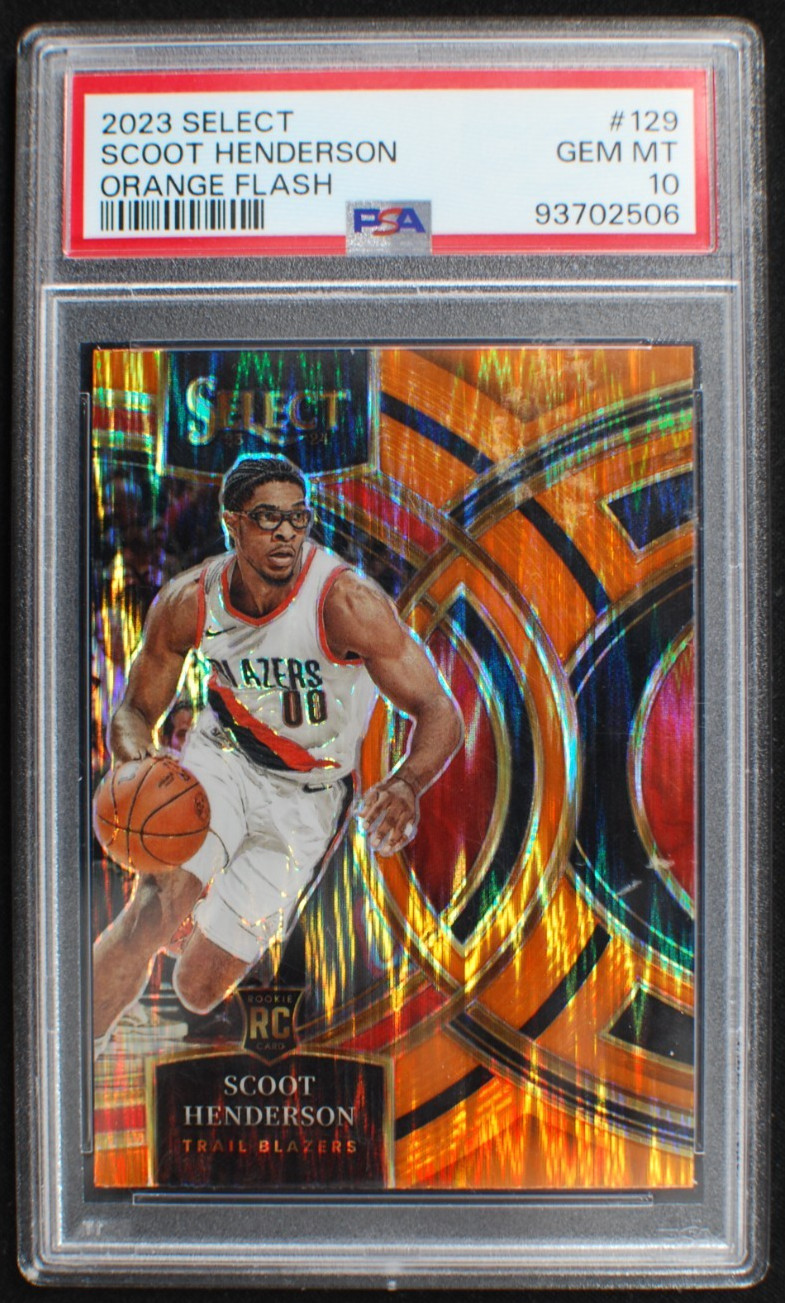 🌟 SCOOT HENDERSON 2023-24 Panini Select ORANGE FLASH SP RC #129 - PSA 10 Lo Pop