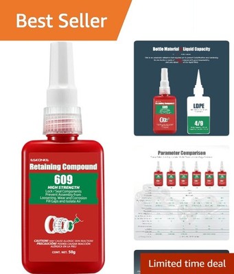 Cylindrical Metal Retaining Compound - Sealing and Locking Anaerobic Glue 50ml